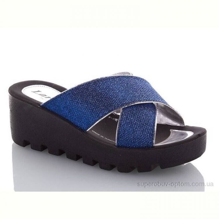 Шлепки DeMur W777-19 blue-silver
