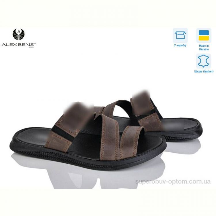 Шлепки Alex Bens ДЖ36 коричневий
