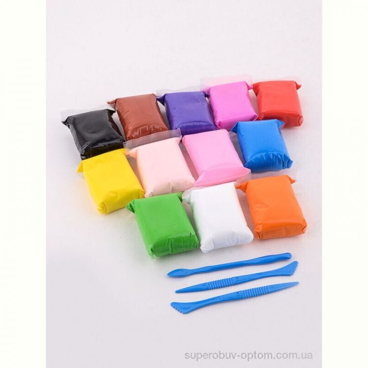 Товары для детей LOOK&BUY F90121 Пластилін 12 кольорів, 12шт., 13гр.