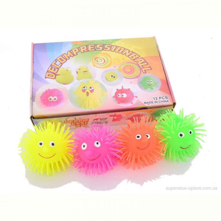 Товары для детей LOOK&BUY F00567 mix М'яч їжачок світиться TPR 50г