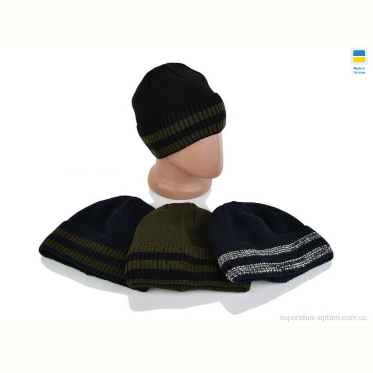 Шапка STARK Шапка з відворотом смужка на флісі mix (44р)